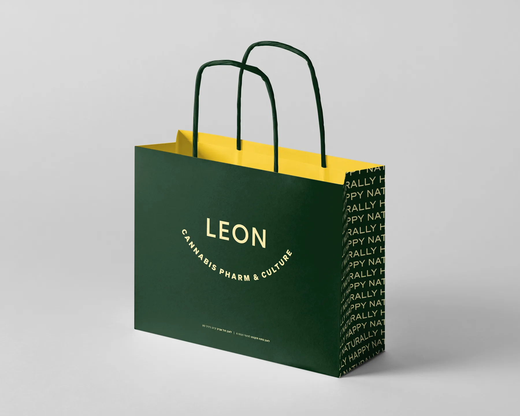 Leon Cannabis Pharm & Culture – brand identity and signage design by Basman/Tenenbaum