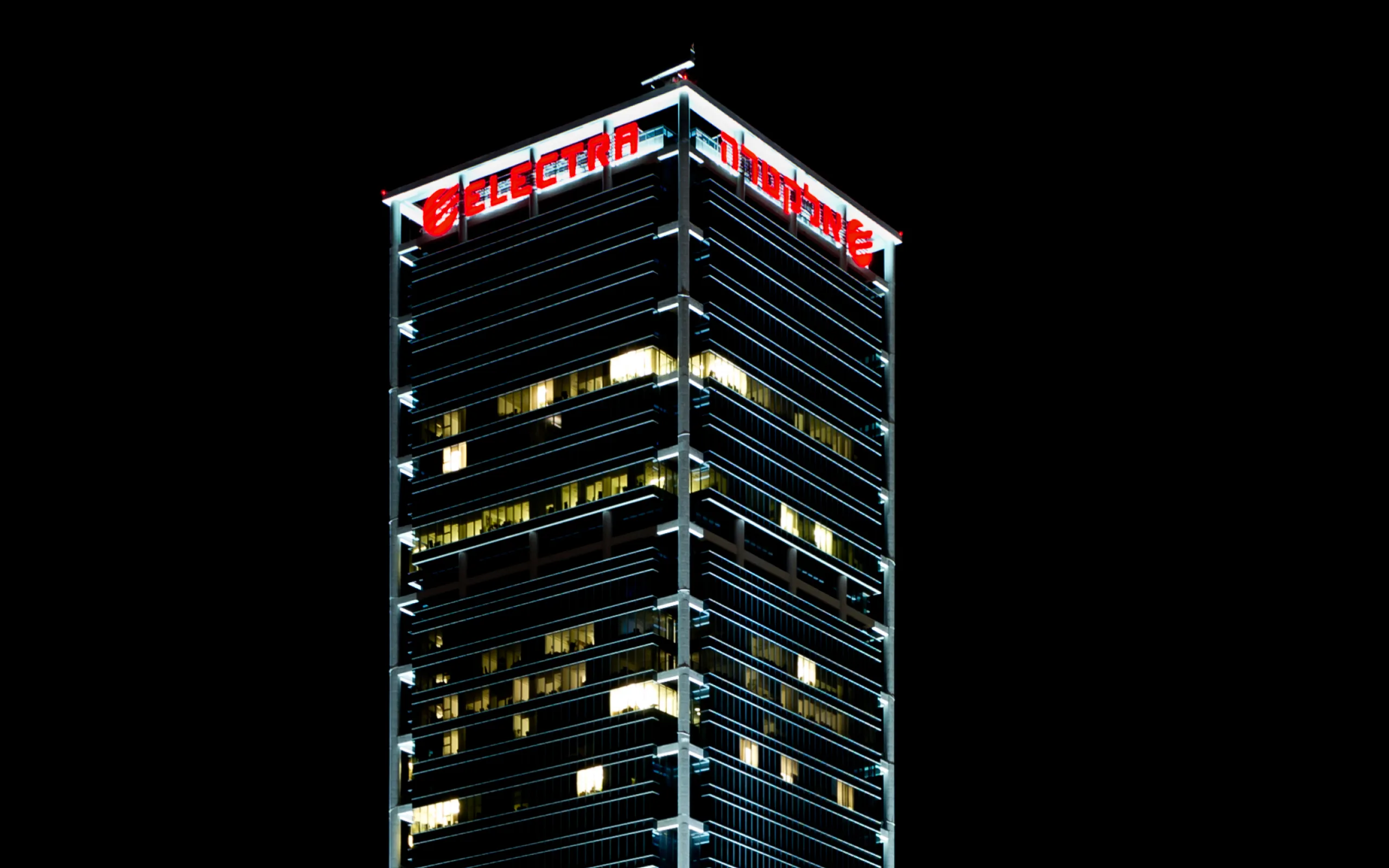 Electra Tower – signage design by Basman/Tenenbaum