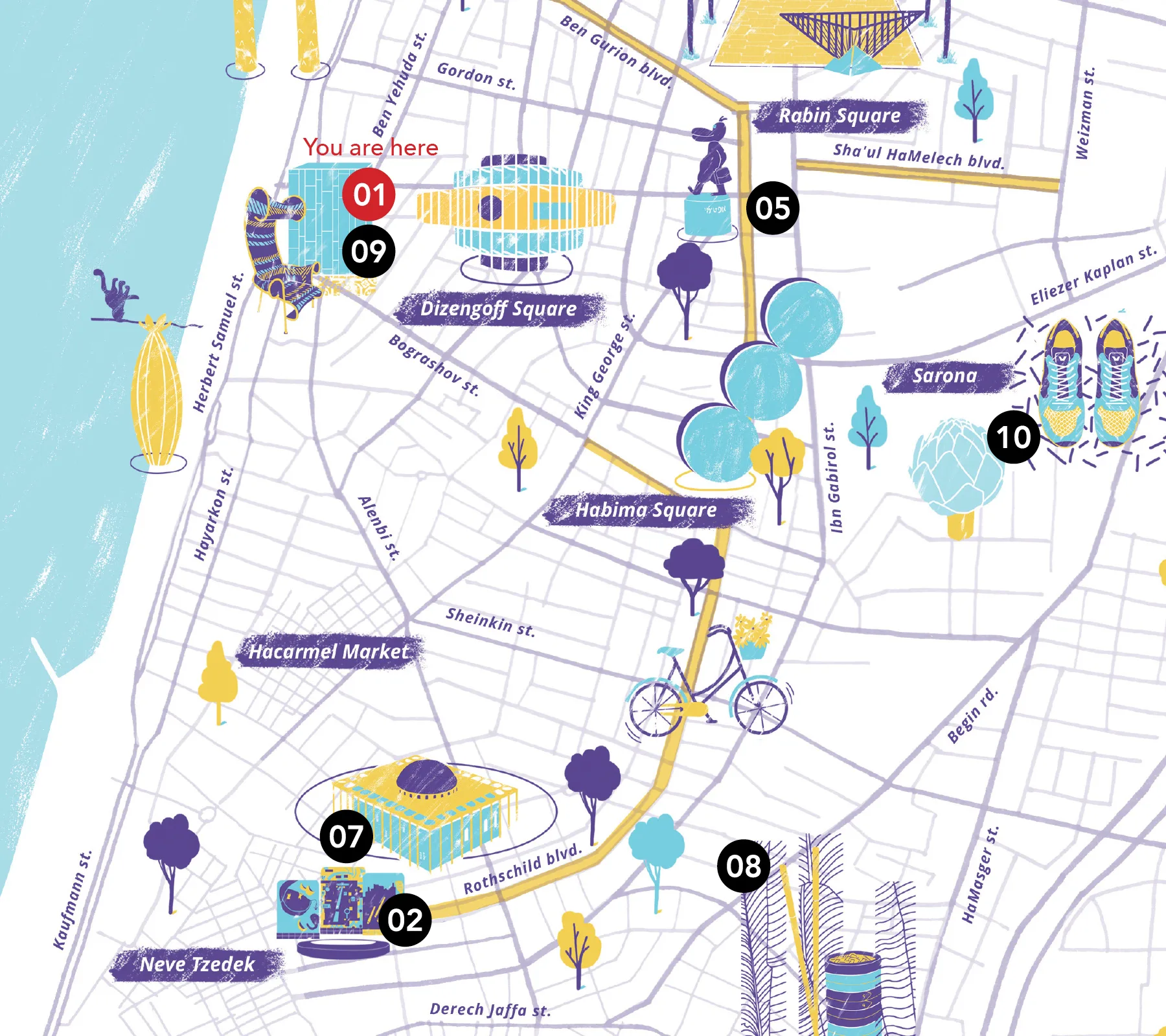 The Essential Tel Aviv City Guide – brand identity and print design by Basman/Tenenbaum